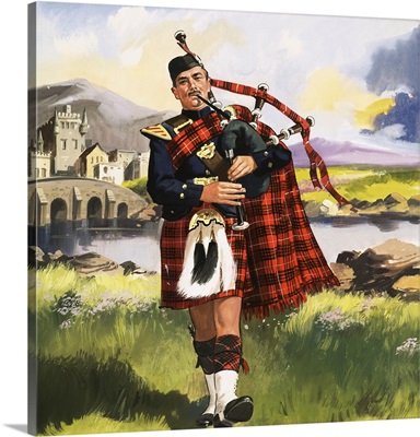Scotsman playing bagpipes