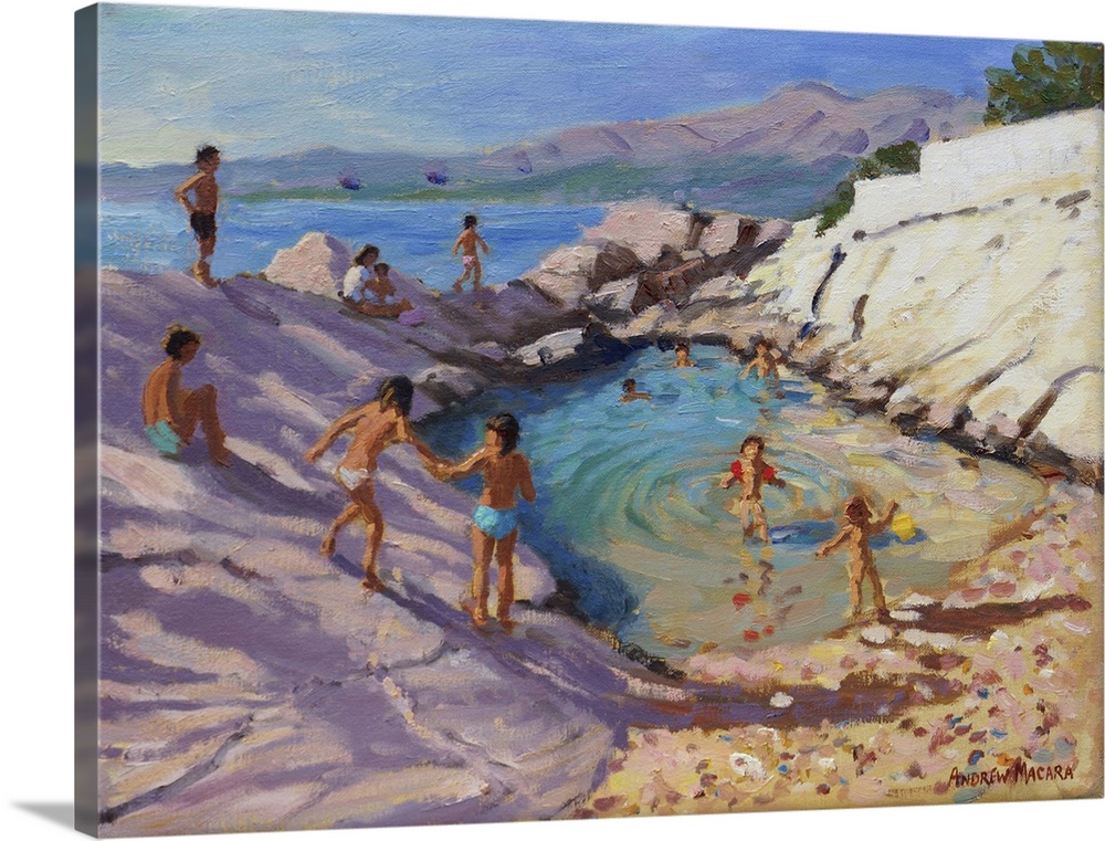 Sea pool, Croatia, oil on canvas.  By Andrew Macara.