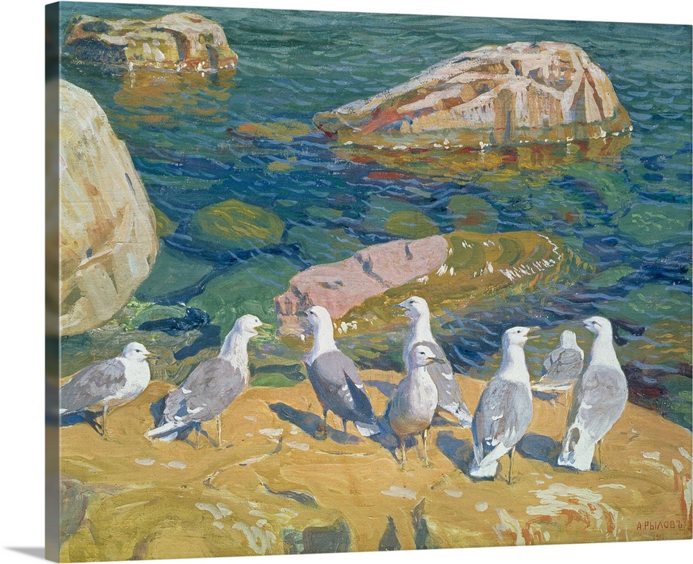 BAL75865 Seagulls, 1910  by Rylov, Arkadij Aleksandrovic (1870-1939); oil on canvas; Hermitage, St. Petersburg, Russia; Ru...