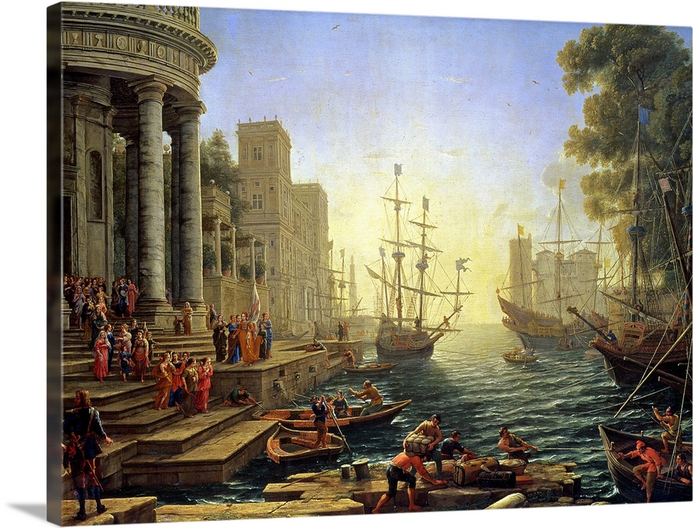 Seaport with the Embarkation of St. Ursula Wall Art, Canvas Prints