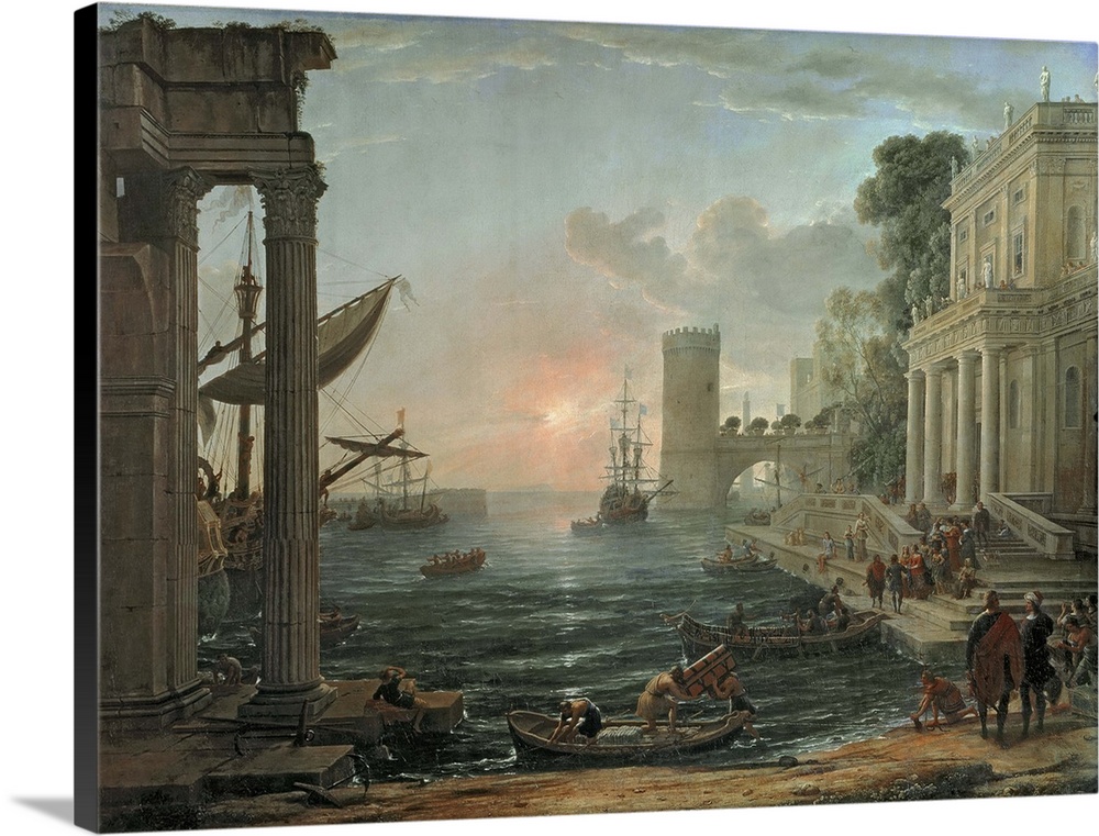 XCF4351 Seaport with the Embarkation of the Queen of Sheba, 1648 (oil on canvas)  by Claude Lorrain (Claude Gellee) (1600-...