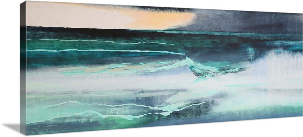 Seascape, oil and shellac on gesso.  By Lou Gibbs.