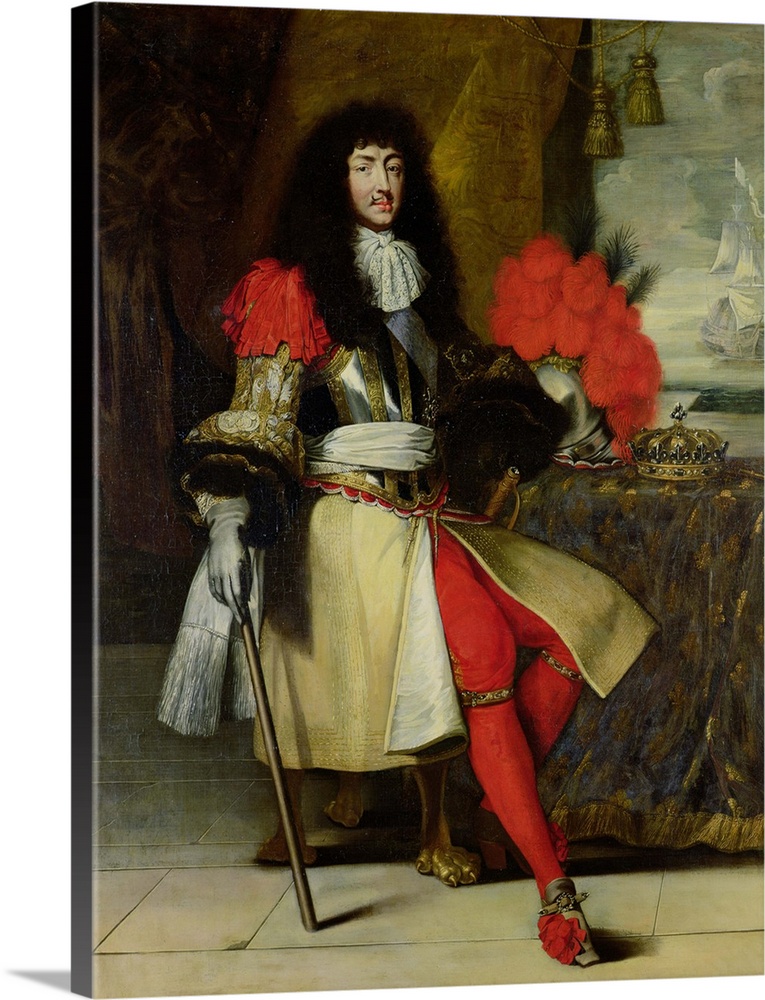 Seated Portrait of Louis XIV (1638-1715) after 1670 (oil on canvas); by French School, (17th century)