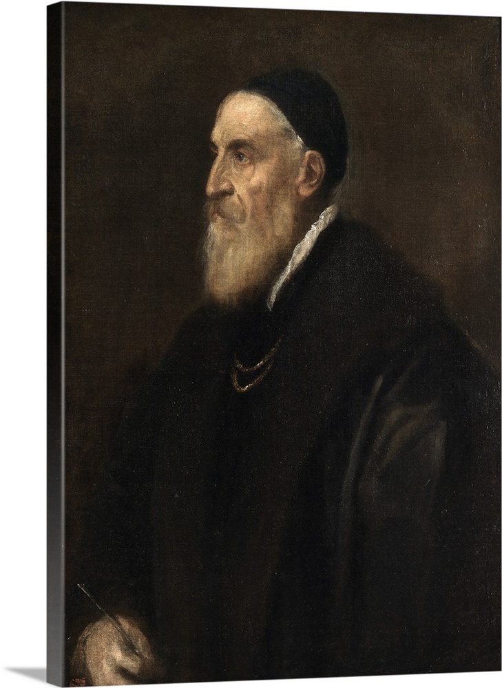 Self Portrait, c. 1560-70, oil on canvas.  By Tiziano Vecelli (c.1488-1576).