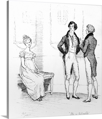 'She is tolerable', illustration from 'Pride and Prejudice' by Jane Austen