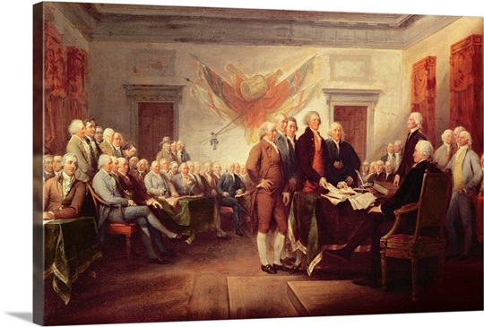Signing the Declaration of Independence, 4th July 1776, c ...