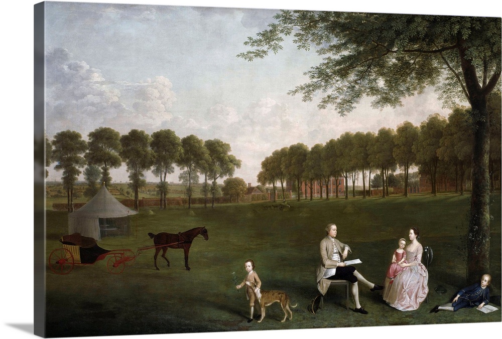 Sir John Shaw and his Family in the Park at Eltham Lodge, Kent, 1761, oil on canvas.