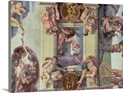 Sistine Chapel Ceiling (1508 12): The Creation of Eve, 1510 (fresco) (post restoration)