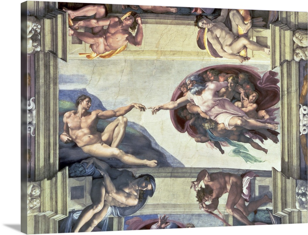 Sistine Chapel Ceiling Creation Of Adam 1510 Wall Art Canvas Prints Framed Prints Wall Peels Great Big Canvas