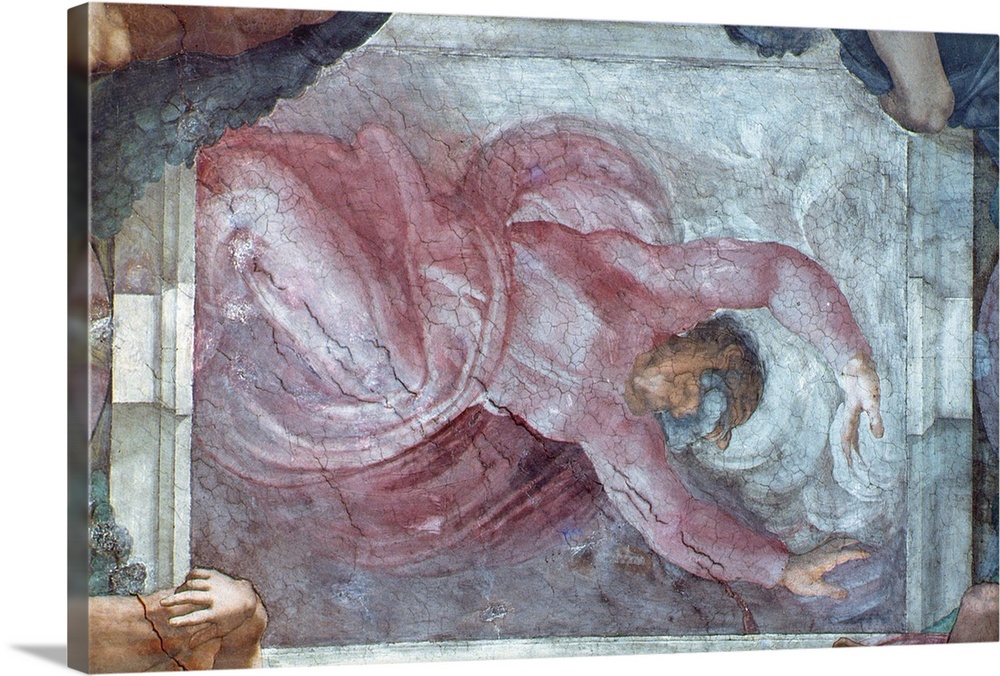 BAL57567 Sistine Chapel Ceiling: God Dividing Light from Darkness (pre restoration)  by Buonarroti, Michelangelo (1475-156...