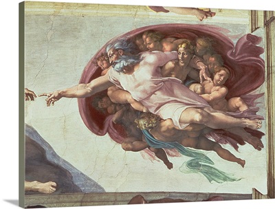 Sistine Chapel Ceiling: The Creation of Adam, detail of God the Father, 1508 12