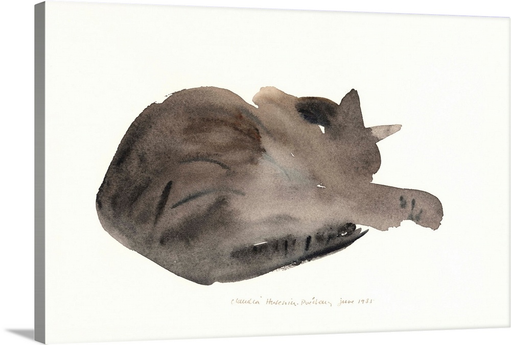Contemporary watercolor painting of a cat.