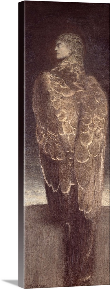 BAL7018 Sleeping Medusa, 1896 (pastel on paper)  by Khnopff, Fernand (1858-1921); 72x29 cm; Private Collection; Belgian, o...