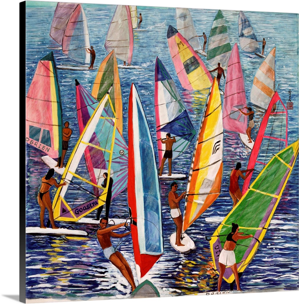 Smooth Sailing, 1992 (gouache on silk) by Chen, Komi (Contemporary Artist)