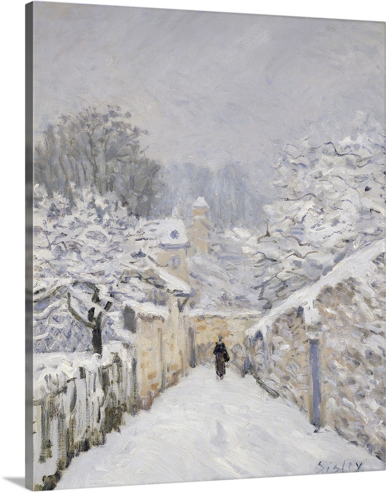 XIR8092 Snow at Louveciennes, 1878 (oil on canvas)  by Sisley, Alfred (1839-99); 61x50.5 cm; Musee d'Orsay, Paris, France;...