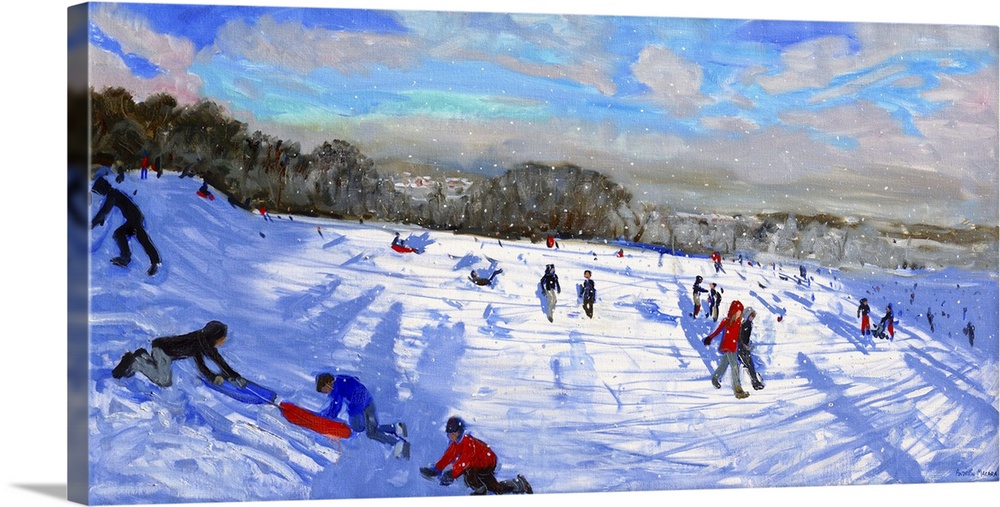 Snow Flurries, Allestree Park, Derby, oil on canvas.  By Andrew Macara.