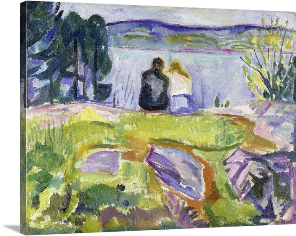 Springtime (Lovers by the shore), 1911-1913 (originally oil on canvas) by Munch, Edvard (1863-1944)