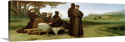 St. Francis of Assisi, while being carried to his final resting place