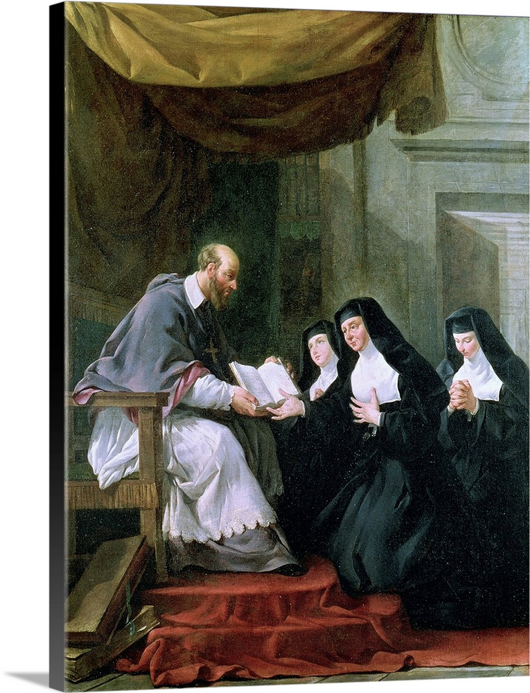 Saint Francois donnant a Sainte Jeanne la regle de la visitation;