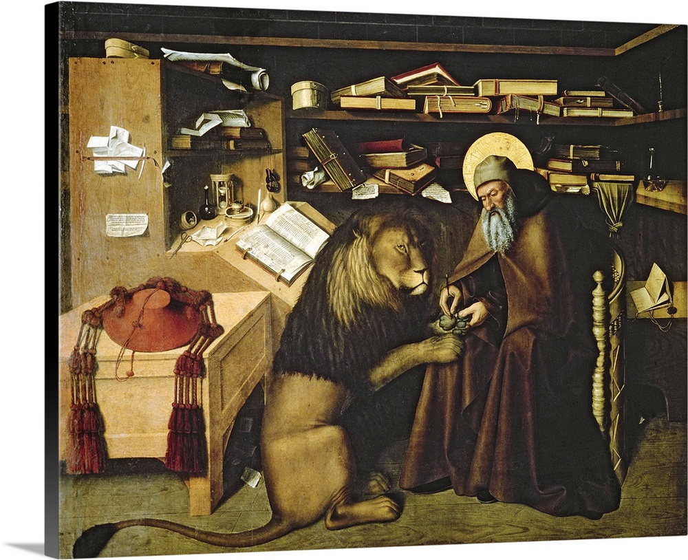 St. Jerome Removing a Thorn from the Paw, c.1445 Wall Art, Canvas Prints, Framed Prints, Wall Peels | Great Big Canvas