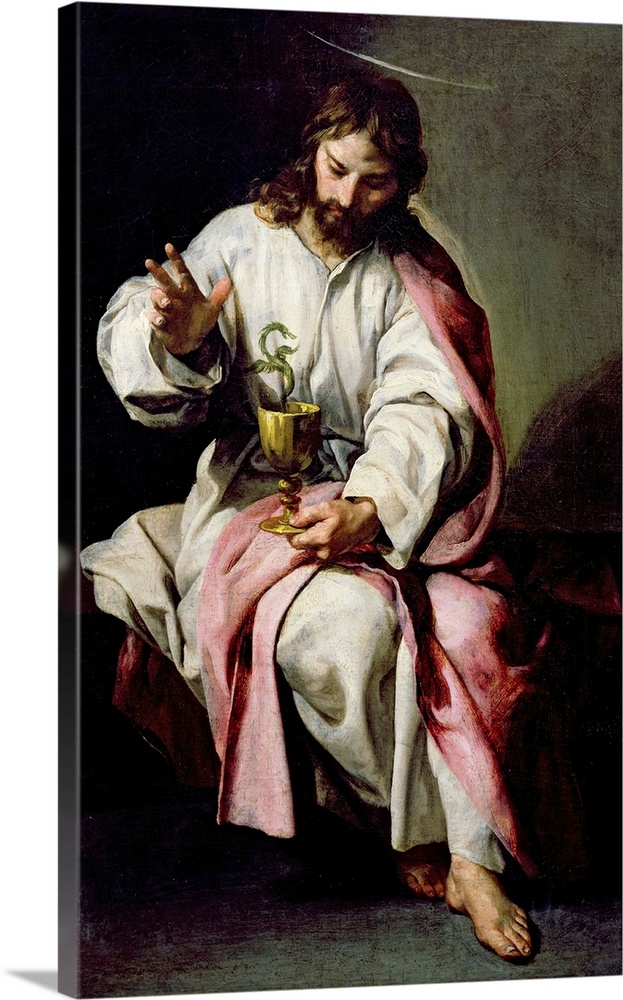 XIR223275 St. John the Evangelist and the Poisoned Cup, 1636-38 (oil on canvas) by Cano, Alonso (1601-67); 53.5x35.5 cm; L...