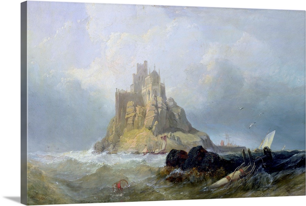 St. Michael's Mount, Cornwall (oil on panel); by Stanfield, William Clarkson (1793-1867)