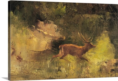 Stag Running through a Wood, c.1865