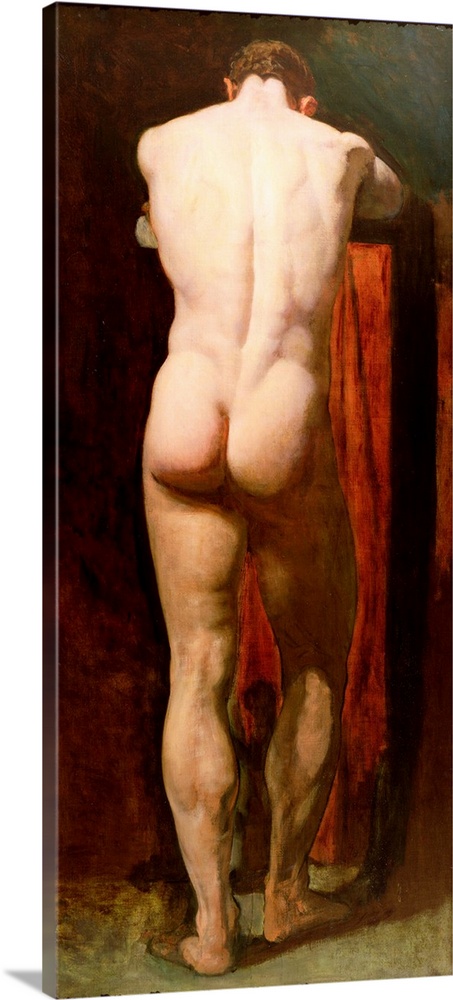 Standing Male Nude (oil on canvas) by Etty, William (1787-1849)