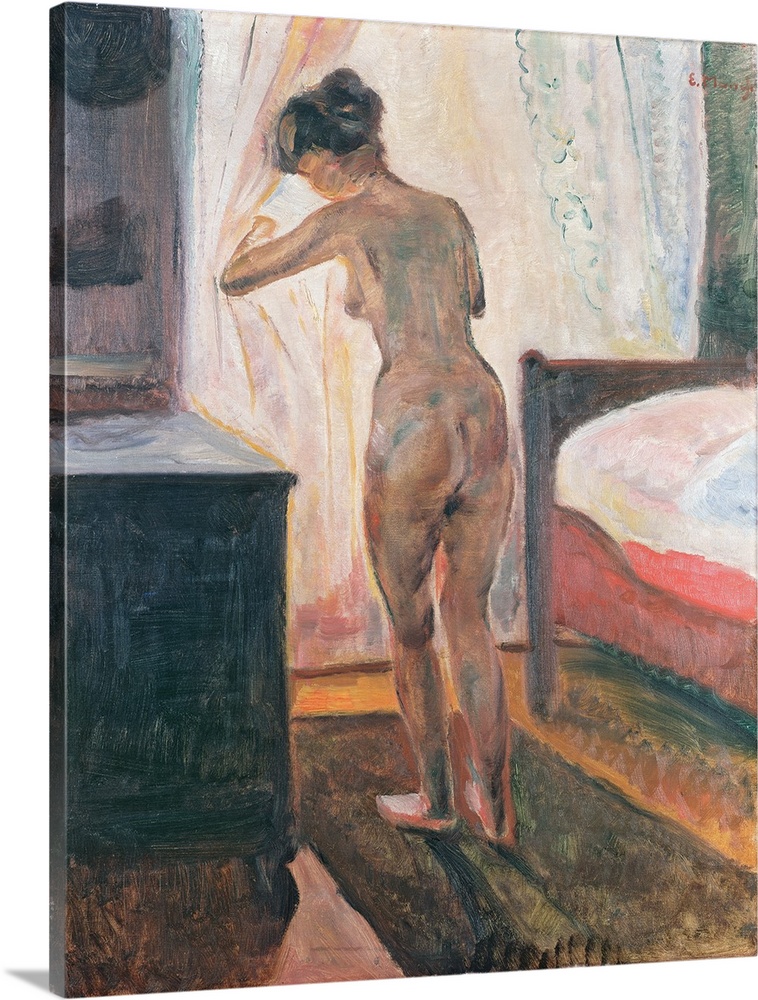 Standing Nude at the Window, 1906 (originally oil on canvas) by Munch, Edvard (1863-1944)