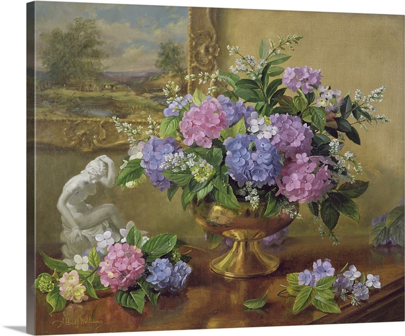 Still Life Of Hydrangeas And Lilacs | Great Big Canvas