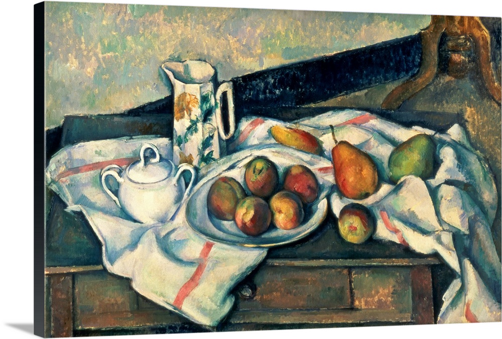 Still Life of Peaches and Pears, 1888-90 (oil on canvas); by Cezanne, Paul (1839-1906); Pushkin Museum, Moscow, Russia; Fr...