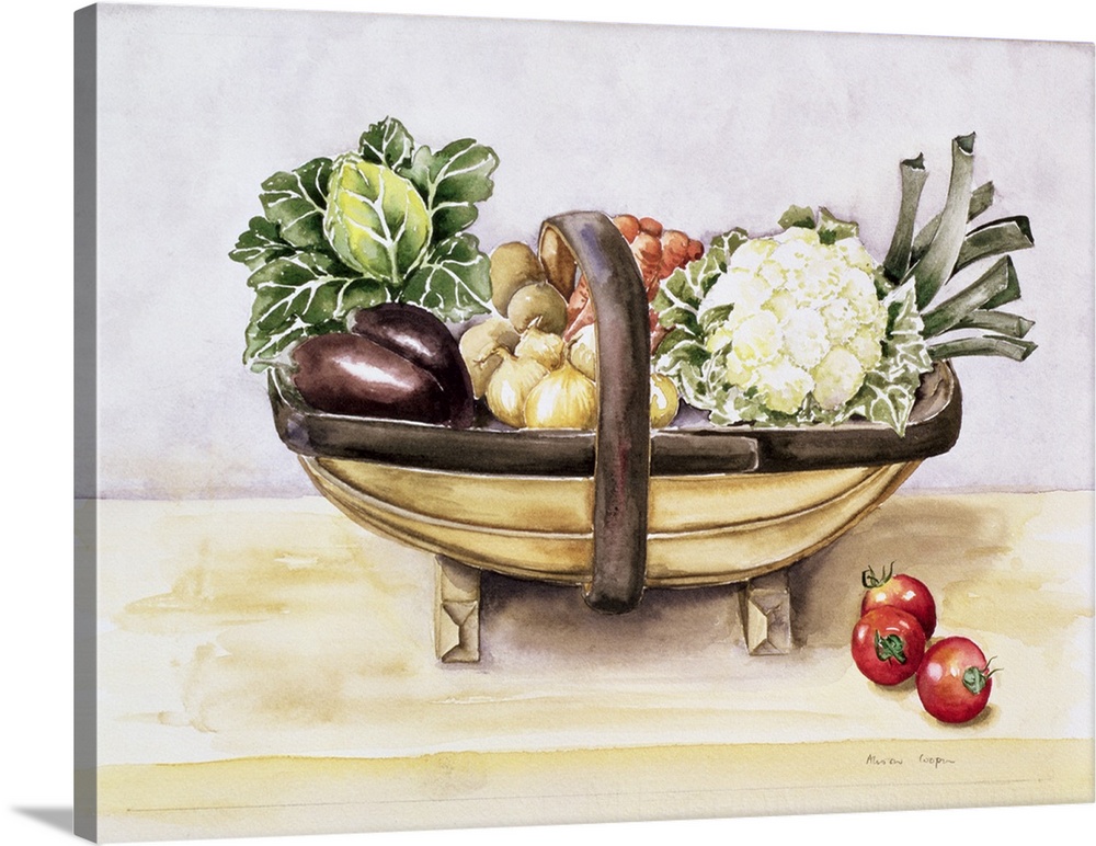 Still life with a trug of vegetables, 1996