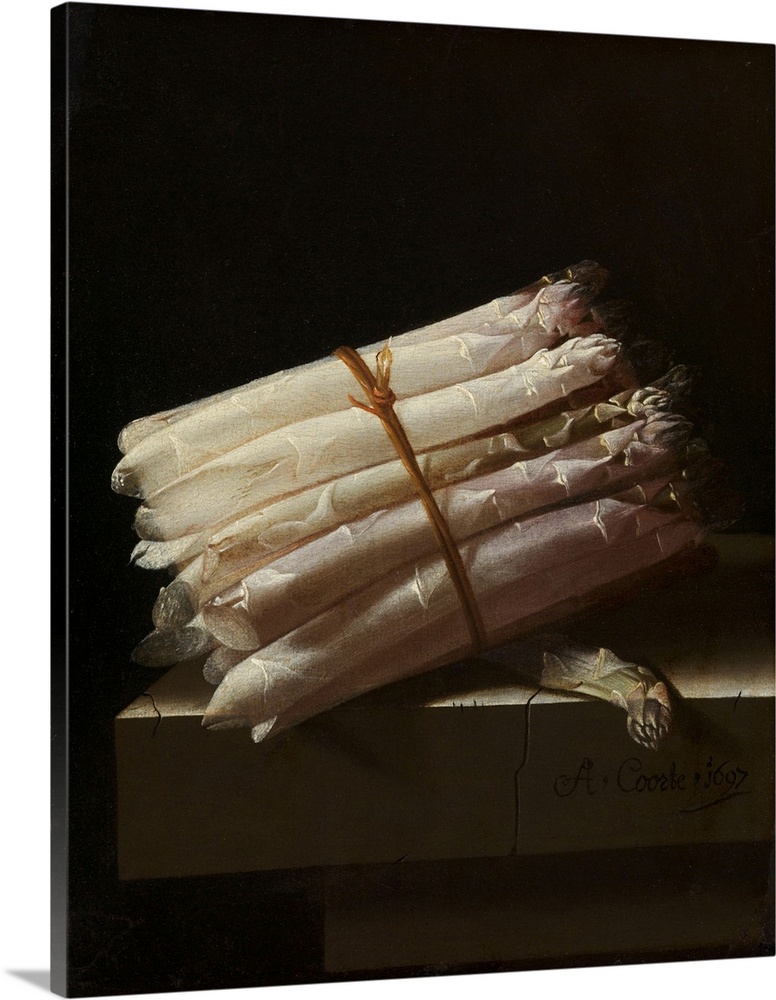 Still Life with Asparagus, 1697 (originally oil on panel) by Coorte, Adrian (c.1660-1707)