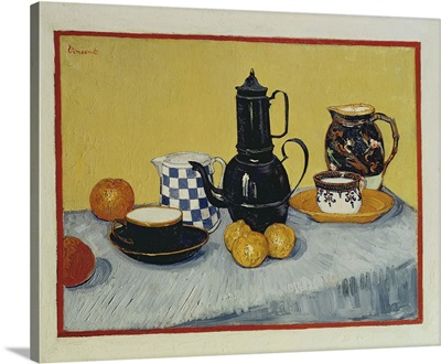 Still Life With Blue Enamel Coffeepot, Earthenware And Fruit, 1888