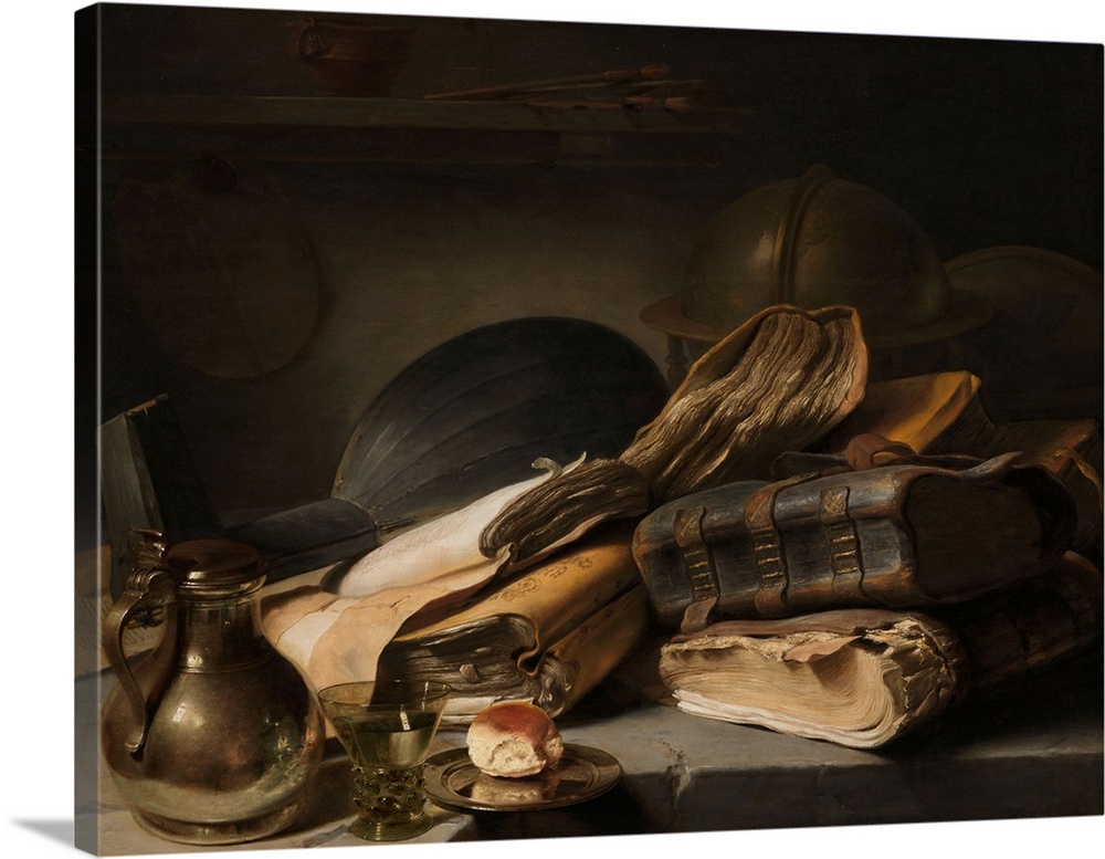 Still Life with Books, c.1627-28 (originally oil on panel) by Lievens, Jan the Elder (1607-74)