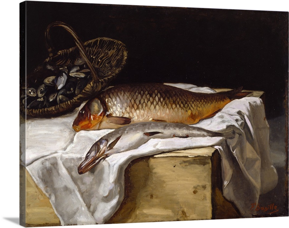 Still Life with Fish, 1866 (oil on canvas)