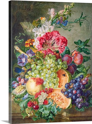 Still life with fruit and flowers