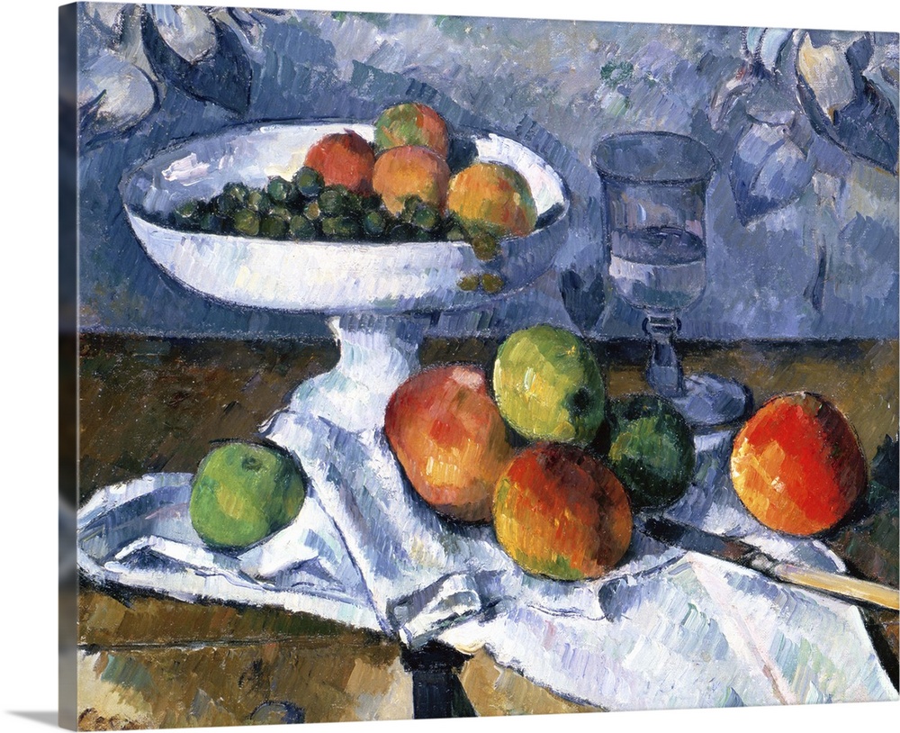 Still Life with Fruit Dish, 1879-80, oil on canvas.  By Paul Cezanne (1839-1906).