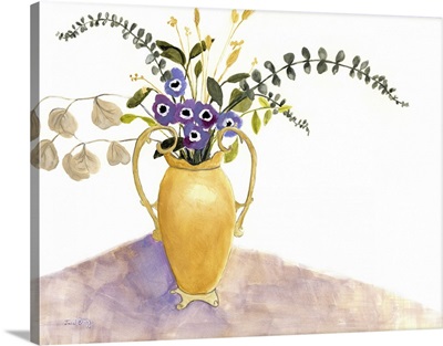 Still Life With Purple Flowers And English Vase, 2024