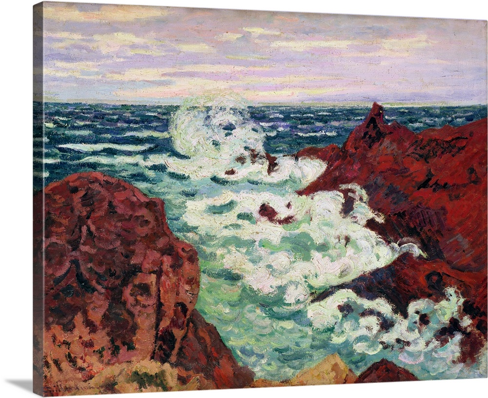 XOU27917 Storm at Agay, 1895 (oil on canvas)  by Guillaumin, Jean Baptiste Armand (1841-1927); 65.5x81 cm; Musee des Beaux...