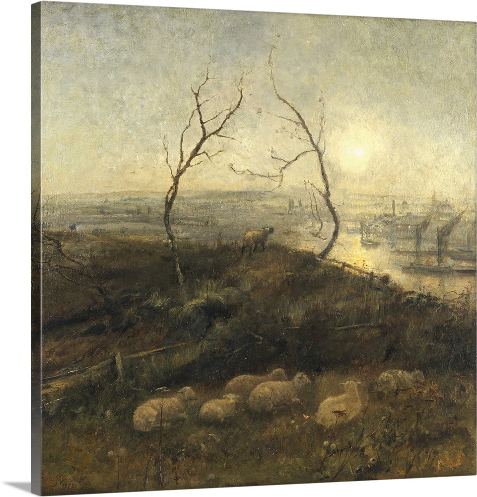 Strayed, a Moonlight Pastoral, 1878, oil on canvas.