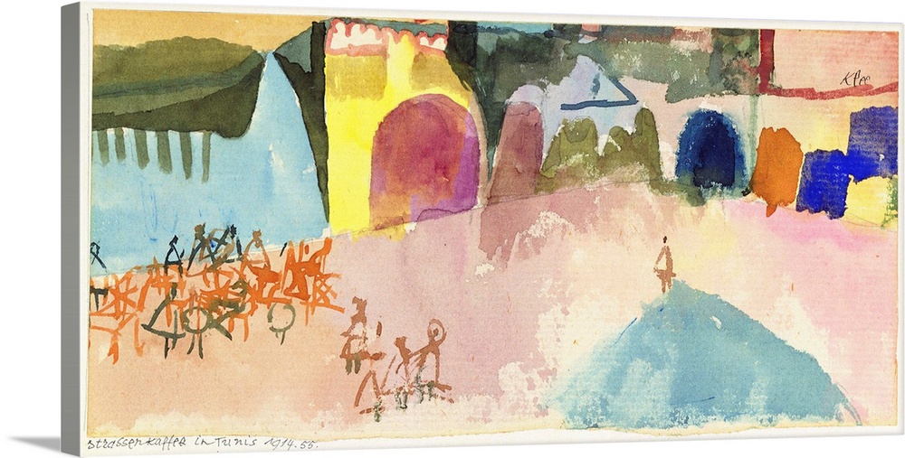 Street Cafe in Tunis, 1914 (no 55) (originally watercolour and pencil on mounted card) by Klee, Paul (1879-1940)