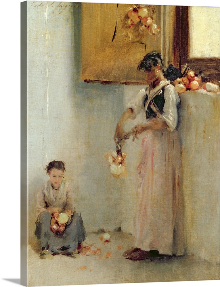 CH202598 Credit: Stringing Onions, c.1882 (oil on canvas) by John Singer Sargent (1856-1925)Private Collection/ Photo A Ch...