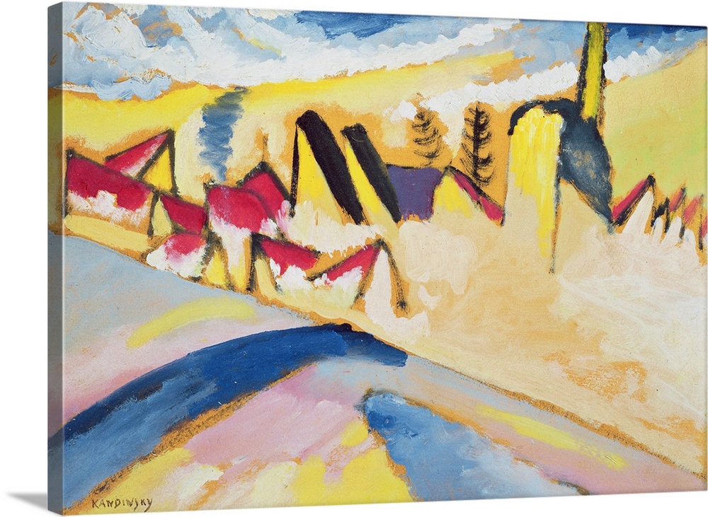 Study in Winter No. 2, c.1910 (originally oil on canvas) by Kandinsky, Wassily (1866-1944)