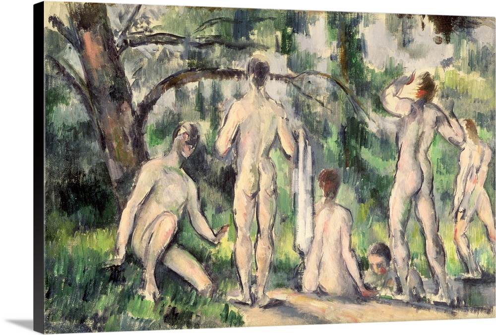 XIR47696 Study of Bathers, c.1895-98 (oil on canvas)  by Cezanne, Paul (1839-1906); 26x40 cm; Pushkin Museum, Moscow, Russ...