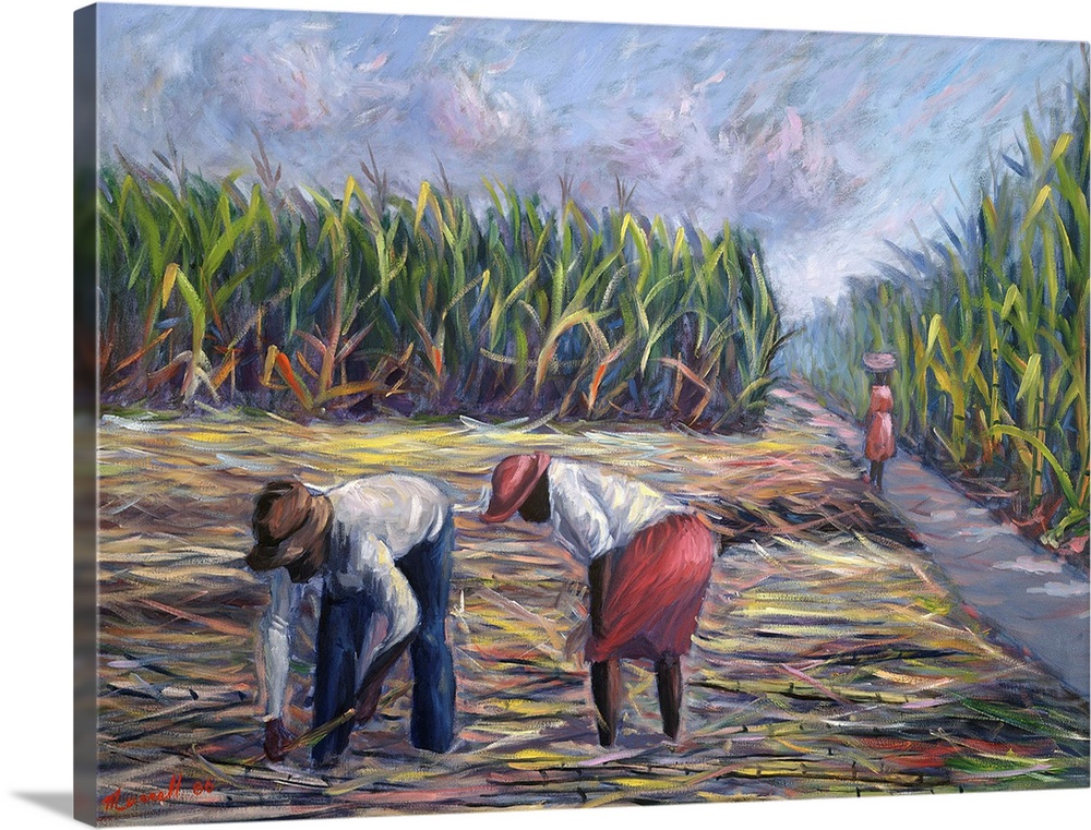 Sugarcane Harvest, 1986, oil on canvas.  By Carlton Murrell.