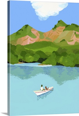Summer Vacation In The Mountains And Boats