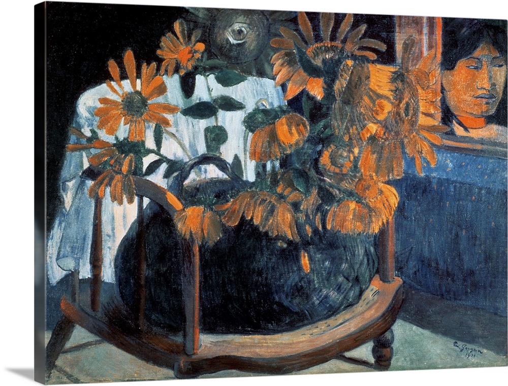 BAL54112 Sunflowers, 1901  by Gauguin, Paul (1848-1903); oil on canvas; 72x91 cm; Hermitage, St. Petersburg, Russia; Frenc...