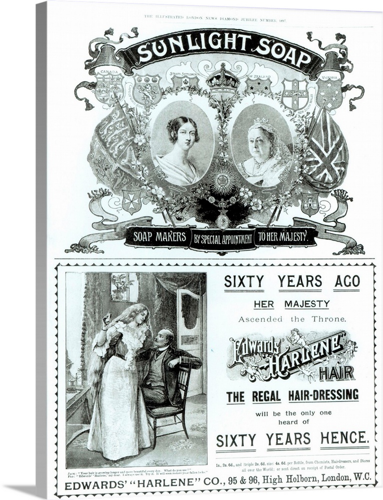 Sunlight Soap advertisement, from 'The Illustrated London News Diamond Jubilee Number', 1897.