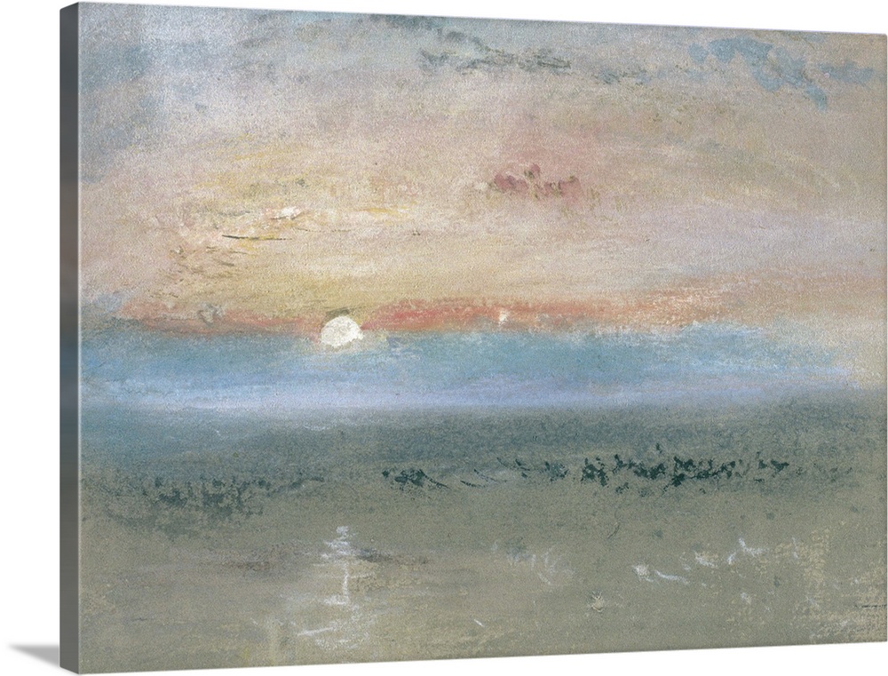 BAC155877 Credit: Sunset, c.1830 (w/c and gouache on grey paper) by Joseph Mallord William Turner (1775-1851)Private Colle...